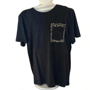 SELECTED HOMME ORGANIC COTTON BLUE  T SHIRT WITH RIBBED COLLAR.CONTRAST POCKET.